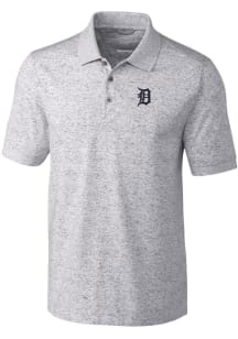 Cutter and Buck Detroit Tigers Mens Grey Advantage Space Short Sleeve Polo