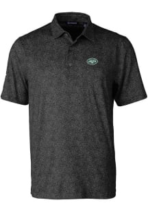 Cutter and Buck New York Jets Mens Black Pike Short Sleeve Polo