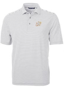 Cutter and Buck Houston Astros Grey City Connect Virtue Eco Pique Stripe Big and Tall Polo