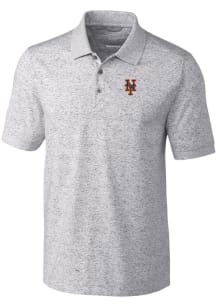 Cutter and Buck New York Mets Mens Grey Advantage Space Short Sleeve Polo