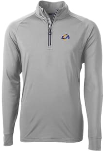 Cutter and Buck Los Angeles Rams Mens Grey Adapt Eco Long Sleeve 1/4 Zip Pullover