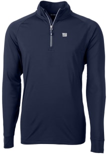 Cutter and Buck New York Giants Mens Navy Blue Adapt Eco Long Sleeve 1/4 Zip Pullover