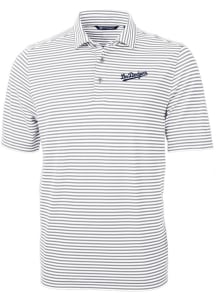 Cutter and Buck Los Angeles Dodgers Grey City Connect Virtue Eco Pique Stripe Big and Tall Polo
