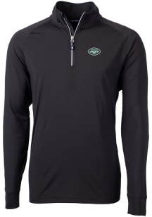 Cutter and Buck New York Jets Mens Black Adapt Eco Long Sleeve 1/4 Zip Pullover