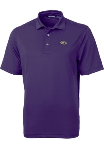 Cutter and Buck Baltimore Ravens Mens Purple Virtue Eco Pique Style Short Sleeve Polo