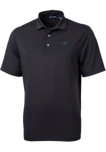 Cutter and Buck Carolina Panthers Mens Black Virtue Eco Pique Short Sleeve Polo