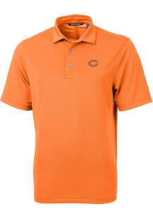 Cutter and Buck Chicago Bears Mens Orange Virtue Eco Pique Short Sleeve Polo