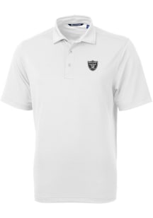 Cutter and Buck Las Vegas Raiders Mens White Virtue Eco Pique Short Sleeve Polo