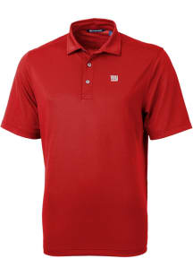 Cutter and Buck New York Giants Mens Red Virtue Eco Pique Short Sleeve Polo