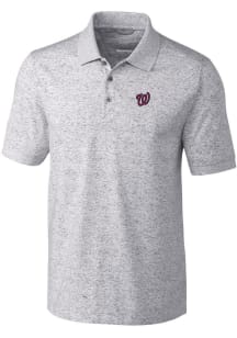 Cutter and Buck Washington Nationals Mens Grey Advantage Space Short Sleeve Polo