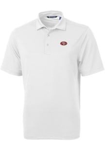 Cutter and Buck San Francisco 49ers Mens White Virtue Eco Pique Short Sleeve Polo