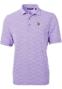 Cutter and Buck Minnesota Vikings Mens Purple Virtue Eco Pique Short Sleeve Polo
