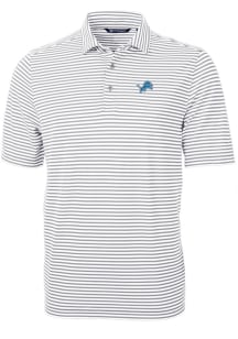 Cutter and Buck Detroit Lions Mens Grey Virtue Eco Pique Short Sleeve Polo