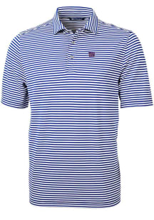 Cutter and Buck New York Giants Mens Blue Virtue Eco Pique Stripe Short Sleeve Polo