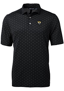 Cutter and Buck Jacksonville Jaguars Mens Black Virtue Eco Pique Tle Short Sleeve Polo