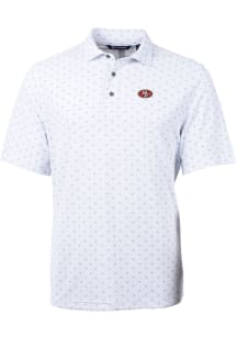 Cutter and Buck San Francisco 49ers Mens White Virtue Eco Pique Tle Short Sleeve Polo