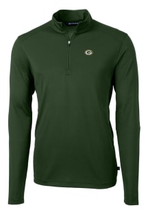 Cutter and Buck Green Bay Packers Mens Green Virtue Eco Pique Long Sleeve Qtr Zip Pullover