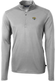 Cutter and Buck Jacksonville Jaguars Mens Grey Virtue Eco Pique Long Sleeve 1/4 Zip Pullover