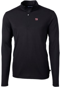 Cutter and Buck New York Giants Mens Black Virtue Eco Pique Long Sleeve 1/4 Zip Pullover
