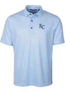 Cutter and Buck Kansas City Royals Mens Blue Pike Double Dot Short Sleeve Polo