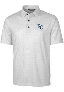Cutter and Buck Kansas City Royals Mens Charcoal Pike Double Dot Short Sleeve Polo