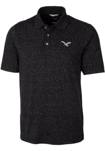Cutter and Buck Philadelphia Eagles Mens Black Space Dye Big and Tall Polos Shirt