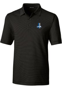 Cutter and Buck Detroit Lions Black Historic Forge Pencil Stripe Big and Tall Polo