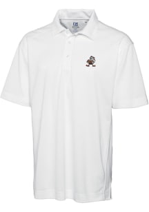 Cutter and Buck Cleveland Browns Mens White Drytec Genre Big and Tall Polos Shirt