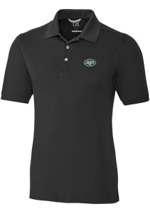 Cutter and Buck New York Jets Mens Black Advantage Short Sleeve Polo