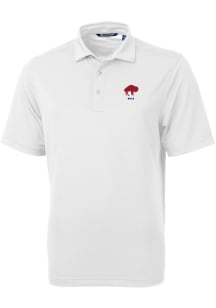 Cutter and Buck Buffalo Bills White Historic Virtue Eco Pique Big and Tall Polo