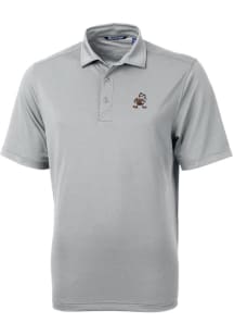 Cutter and Buck Cleveland Browns Mens Grey Virtue Eco Pique Big and Tall Polos Shirt