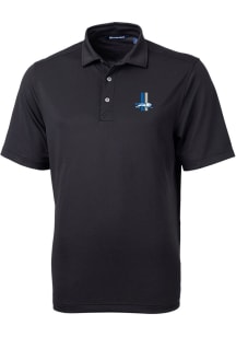 Cutter and Buck Detroit Lions Black Historic Virtue Eco Pique Big and Tall Polo