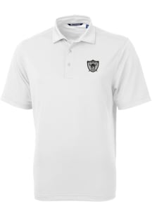 Cutter and Buck Las Vegas Raiders White Historic Virtue Eco Pique Big and Tall Polo