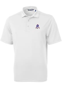 Cutter and Buck New England Patriots White Historic Virtue Eco Pique Big and Tall Polo