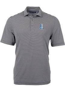 Cutter and Buck Detroit Lions Black Historic Virtue Eco Pique Stripe Big and Tall Polo