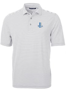 Cutter and Buck Detroit Lions Grey Historic Virtue Eco Pique Stripe Big and Tall Polo