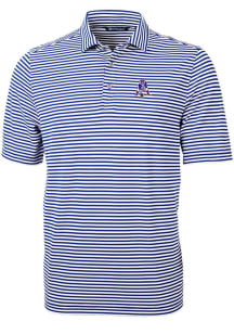 Cutter and Buck New England Patriots Blue Historic Virtue Eco Pique Stripe Big and Tall Polo