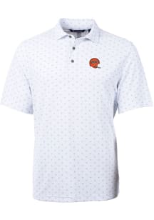 Cutter and Buck Cincinnati Bengals White Historic Virtue Eco Pique Tle Big and Tall Polo