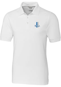 Cutter and Buck Detroit Lions White Historic Advantage Pique Big and Tall Polo
