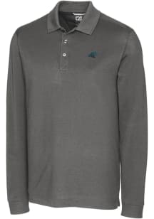 Cutter and Buck Carolina Panthers Mens Grey Advantage Long Sleeve Polo Shirt