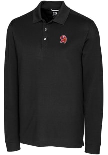 Cutter and Buck Tampa Bay Buccaneers Mens Black Advantage Pique Long Sleeve Big and Tall Polos S..