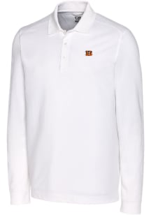 Cutter and Buck Cincinnati Bengals Mens White Advantage Long Sleeve Polo Shirt