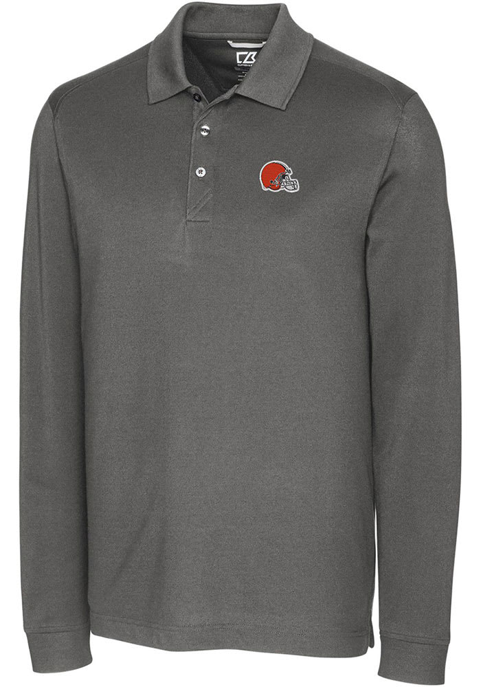 Cleveland Browns Cutter & Buck Advantage Long Sleeve Polo - Gray