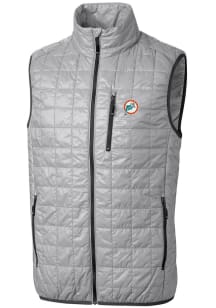 Cutter and Buck Miami Dolphins Big and Tall Grey Rainier PrimaLoft Mens Vest
