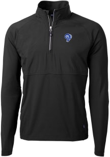 Cutter and Buck Los Angeles Rams Mens Black Adapt Eco Long Sleeve 1/4 Zip Pullover