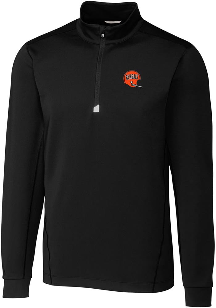 Cutter and Buck Cincinnati Bengals Mens Historic Traverse Long Sleeve 1/4 Zip Pullover