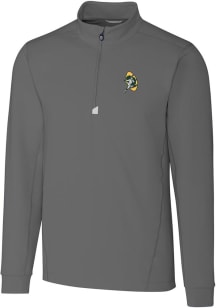 Cutter and Buck Green Bay Packers Mens Grey Historic Traverse Long Sleeve 1/4 Zip Pullover