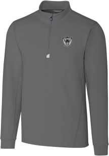 Cutter and Buck Las Vegas Raiders Mens Grey Historic Traverse Long Sleeve 1/4 Zip Pullover