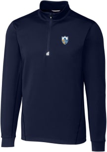 Cutter and Buck Los Angeles Chargers Mens Navy Blue Historic Traverse Long Sleeve 1/4 Zip Pullov..
