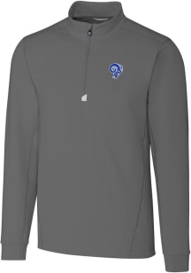 Cutter and Buck Los Angeles Rams Mens Grey Historic Traverse Long Sleeve 1/4 Zip Pullover